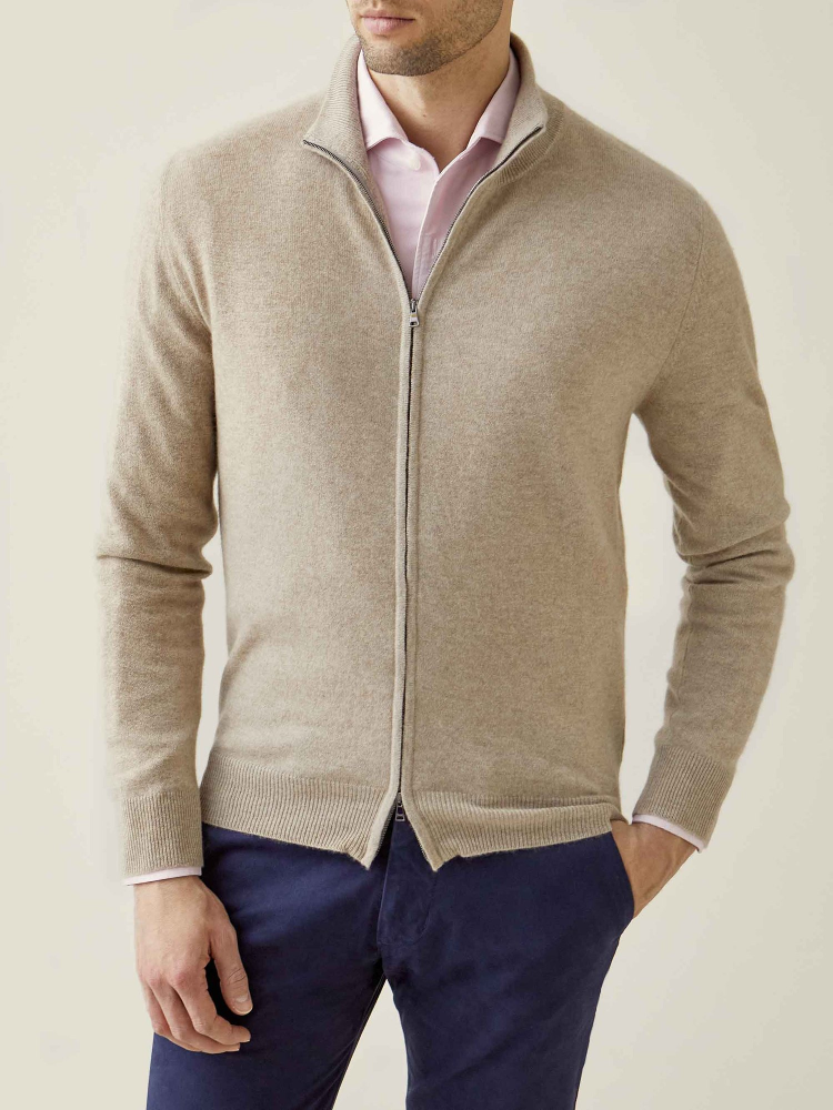 Luca Faloni Zip Cardigancashmere a 2 fili