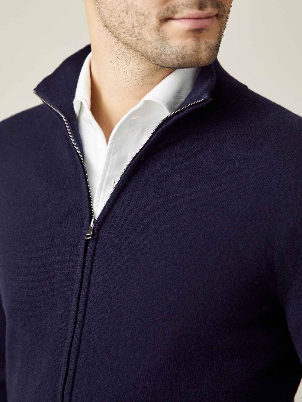 Luca Faloni Zip Cardigancashmere a 2 fili Moda