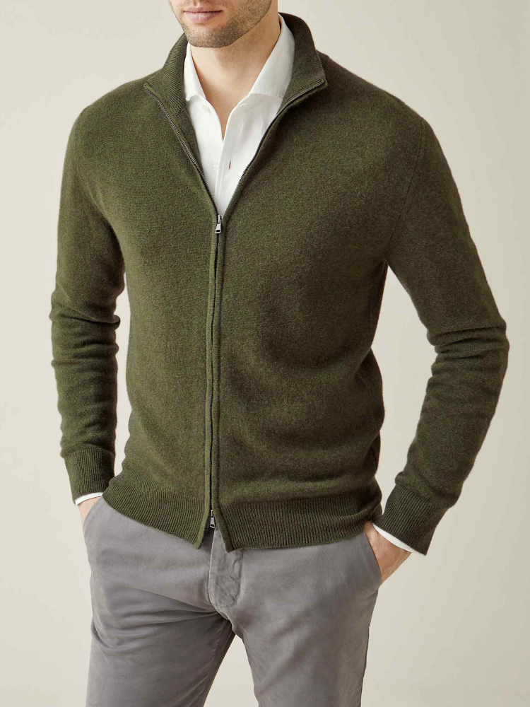 Luca Faloni Zip Cardigancashmere a 2 fili