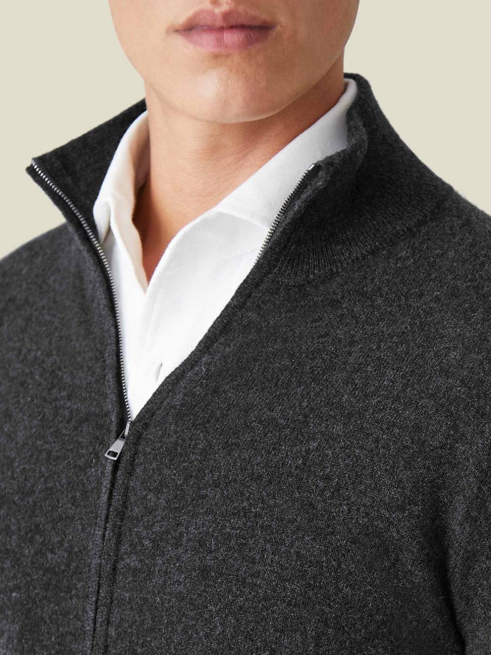 Luca Faloni Zip Cardigancashmere a 2 fili Italy