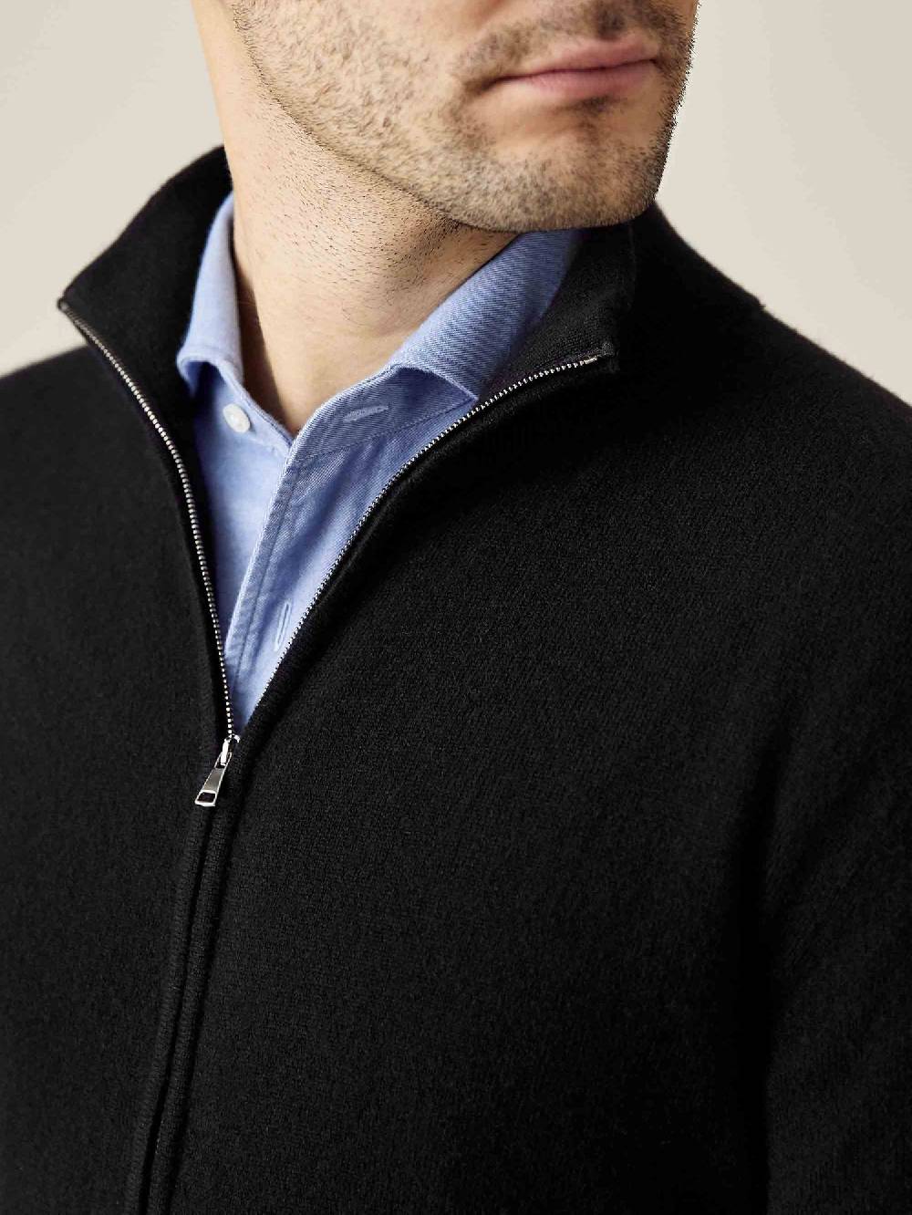 Luca Faloni Zip Cardigancashmere a 2 fili Italia