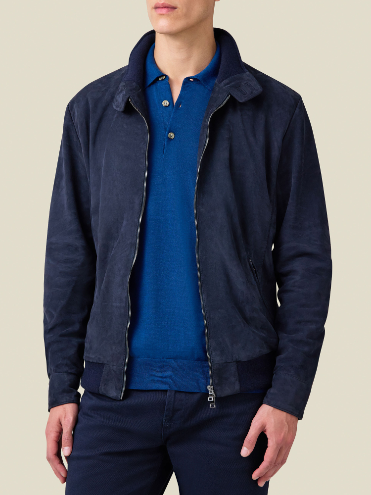 Luca Faloni Giacca bomber classicaPelle scamosciata di capra Online