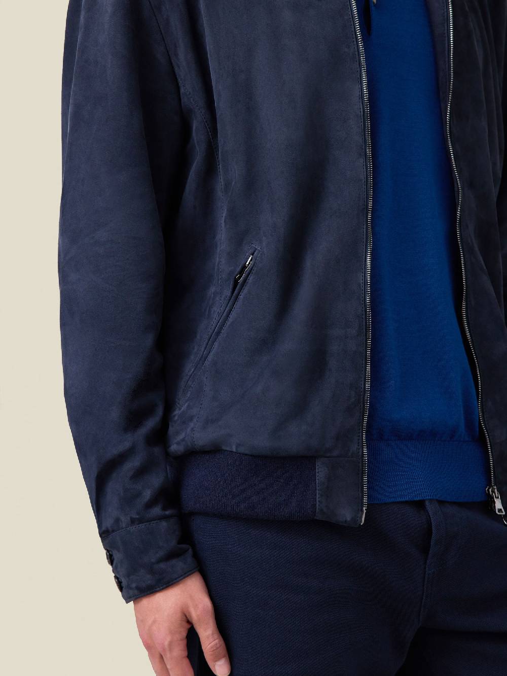 Luca Faloni Giacca bomber classicaPelle scamosciata di capra Online