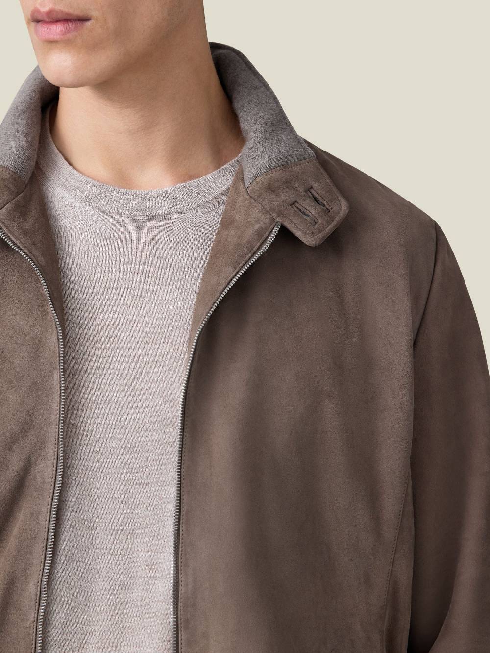 Luca Faloni Giacca bomber classicaPelle scamosciata di capra Outlet