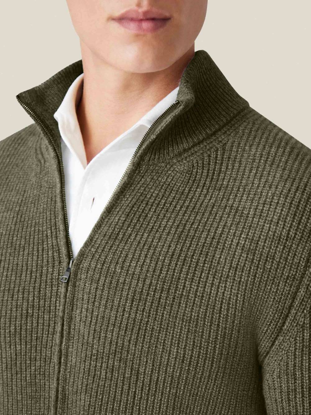 Luca Faloni Zip Cardigan4-Ply Cashmere In Saldo