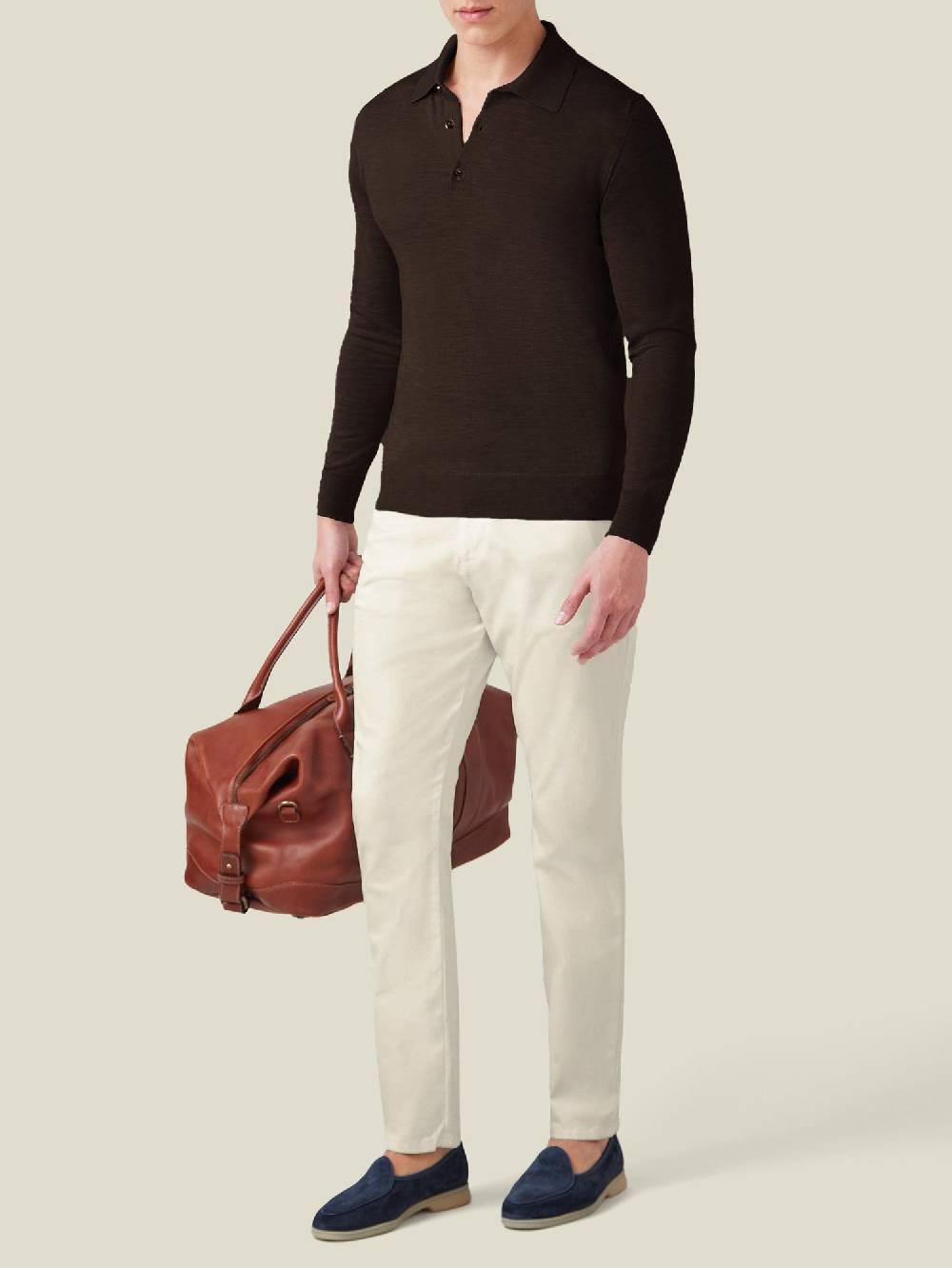 Luca Faloni Knitted PoloSeta-Cashmere Esporta salva