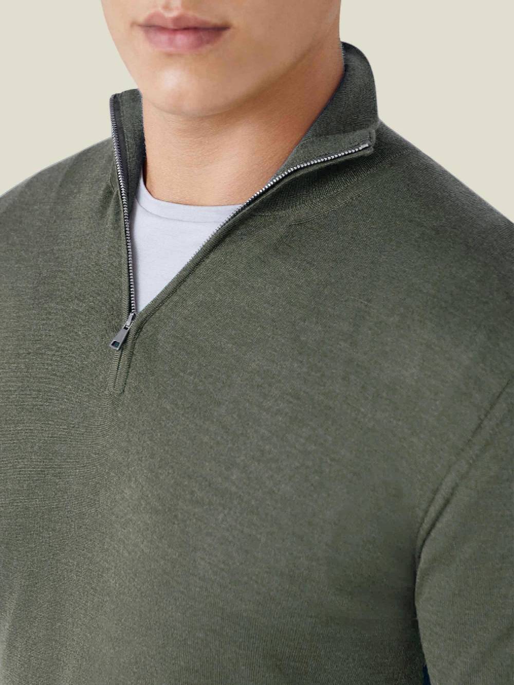 Luca Faloni Maglia con collo mezza zipSeta-Cashmere Sconto