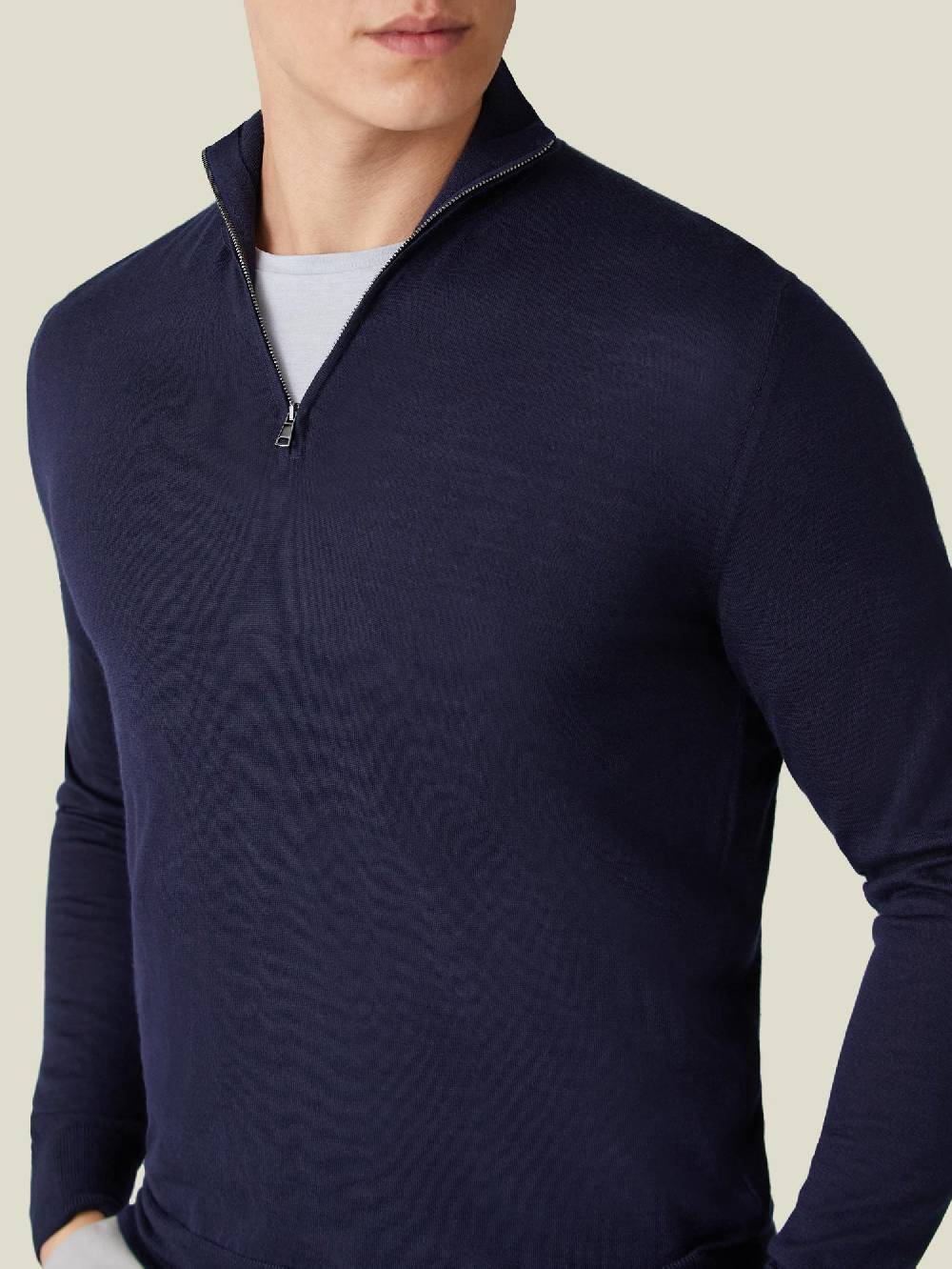 Luca Faloni Maglia con collo mezza zipSeta-Cashmere Offerta