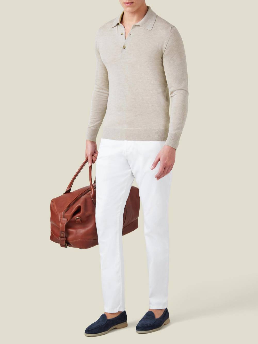 Luca Faloni Knitted PoloSeta-Cashmere Italia