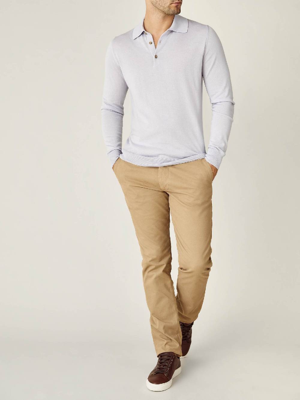 Luca Faloni Knitted PoloSeta-Cashmere Vendita Calda