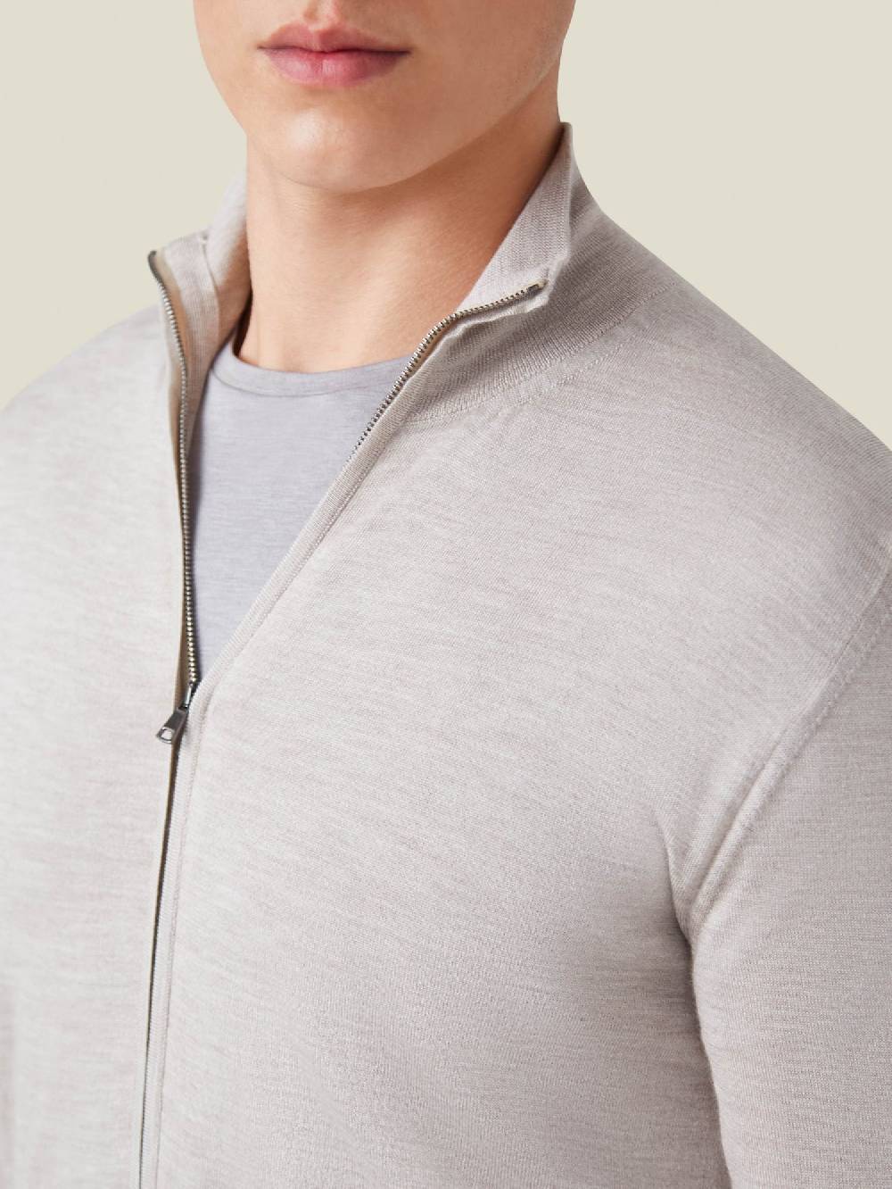 Luca Faloni Cardigan con ZipSeta-Cashmere Italy