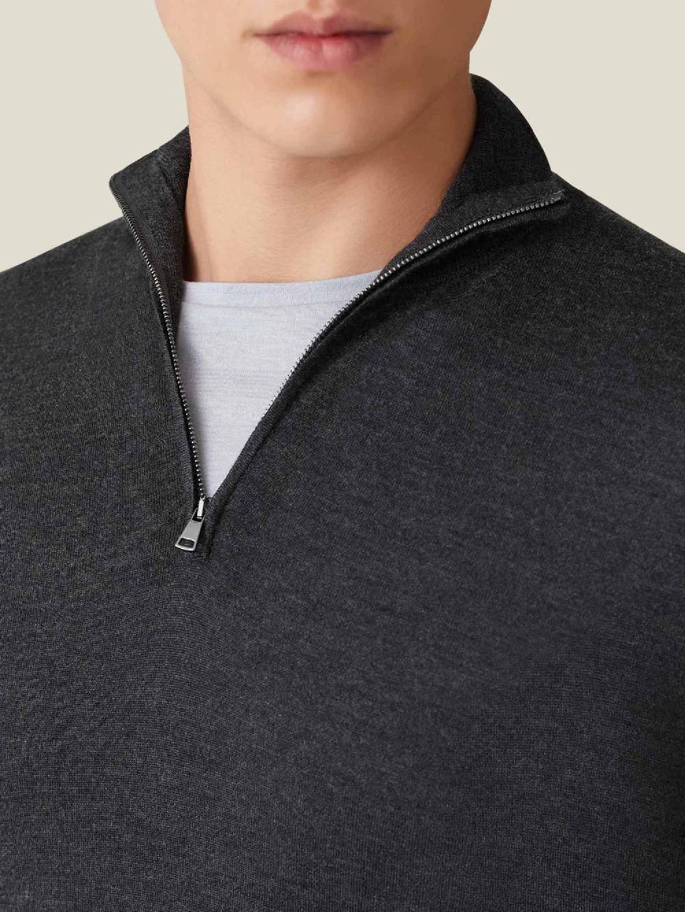 Luca Faloni Maglia con collo mezza zipSeta-Cashmere In Linea