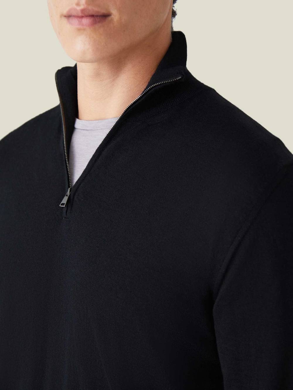Luca Faloni Maglia con collo mezza zipSeta-Cashmere Promozione