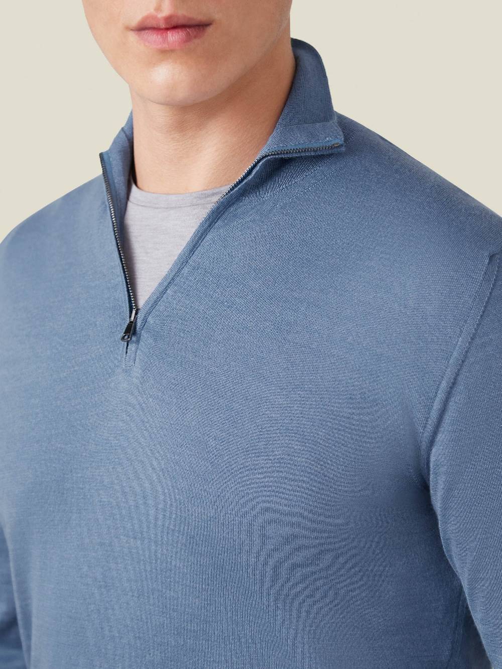 Luca Faloni Maglia con collo mezza zipSeta-Cashmere Spedizione Gratuita