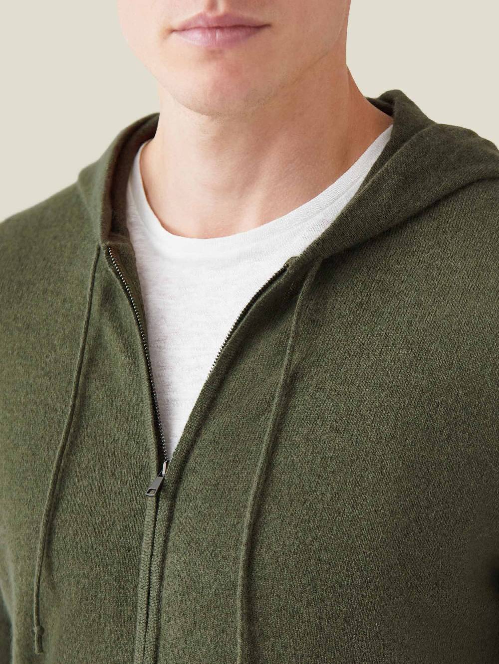 Luca Faloni Felpa con cappuccio e zipcashmere a 2 fili Saldi