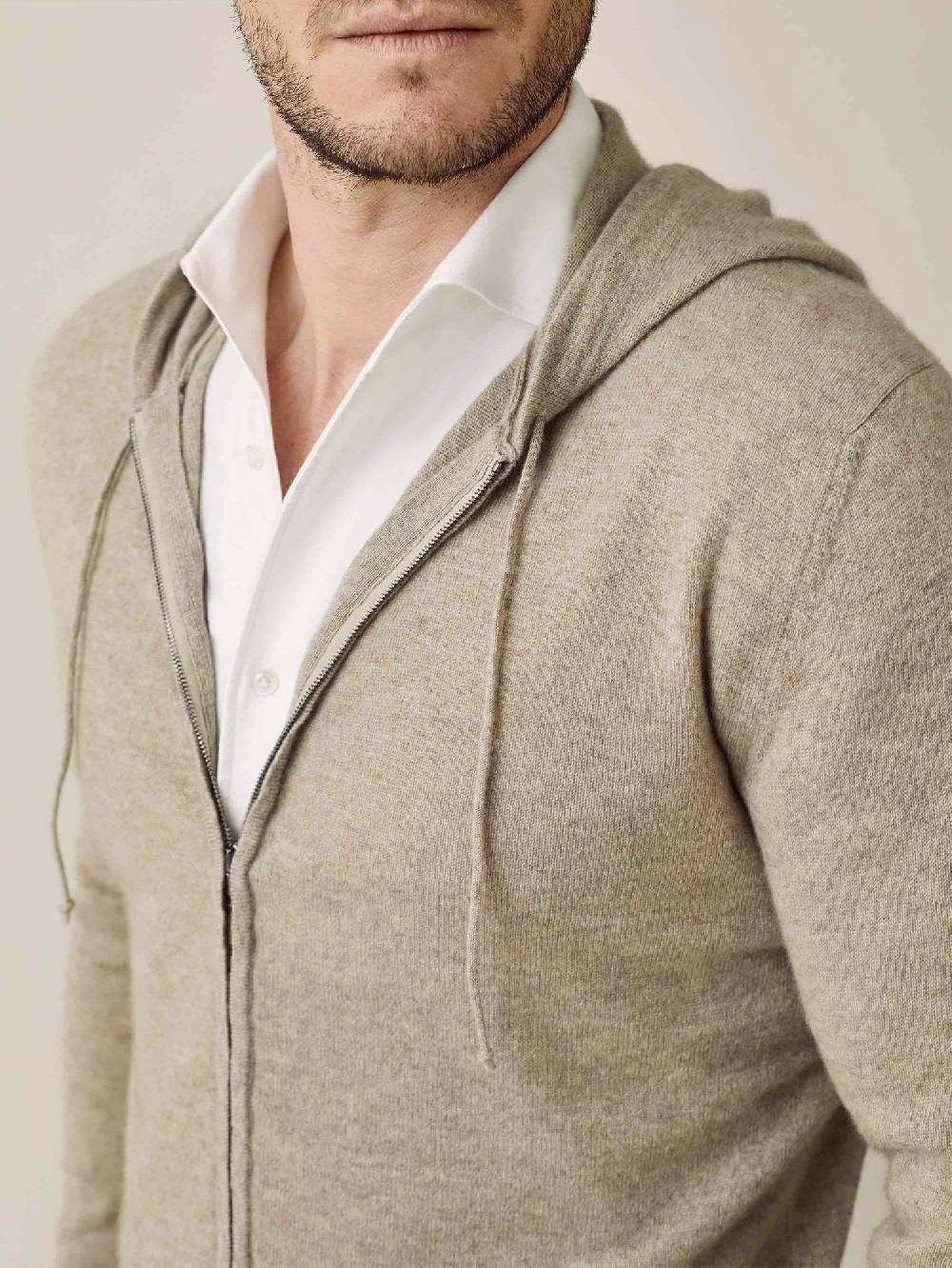 Luca Faloni Felpa con cappuccio e zipcashmere a 2 fili Hotsell