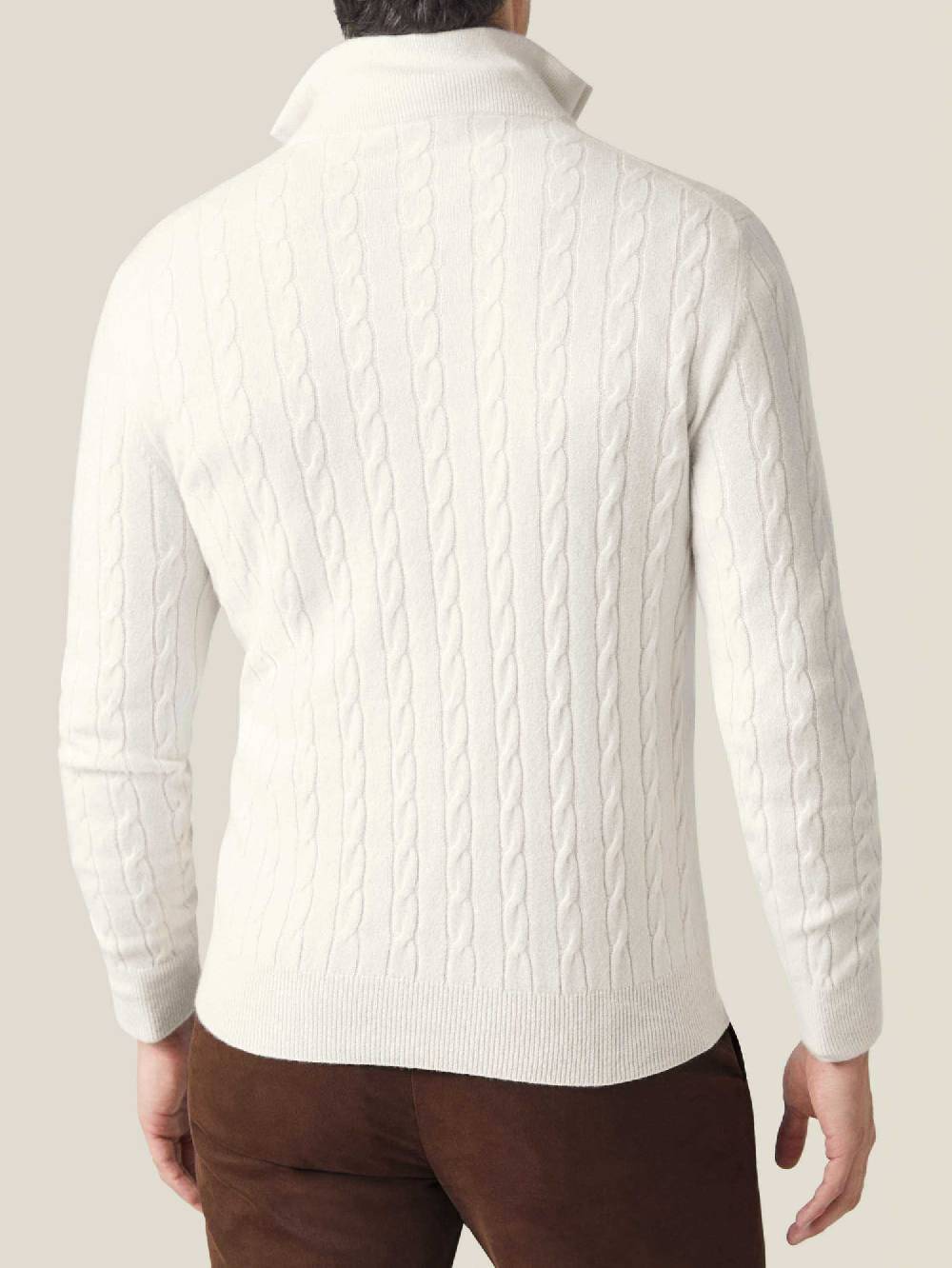 Luca Faloni maglia mezzocollo a trecce con zipcashmere a 2 fili Italy