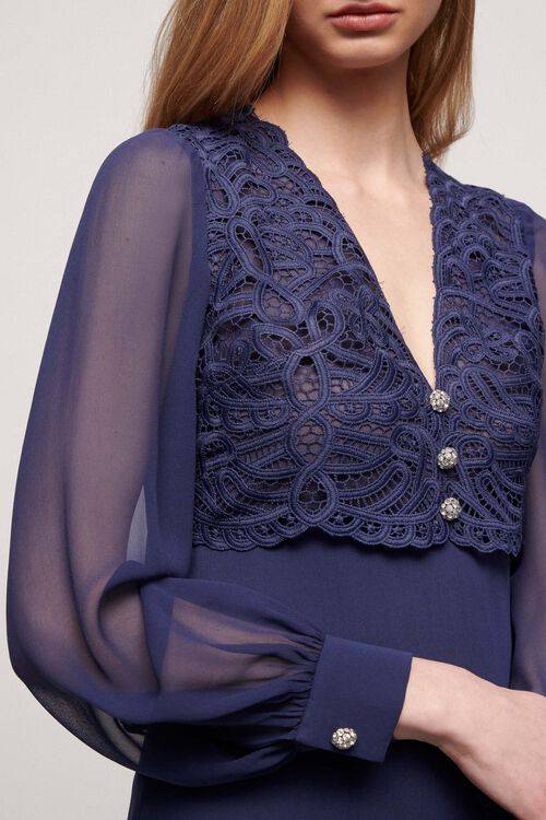 Luisa Spagnoli Genovese - Abito elegante in seta 50% di sconto con spedizione gratuita