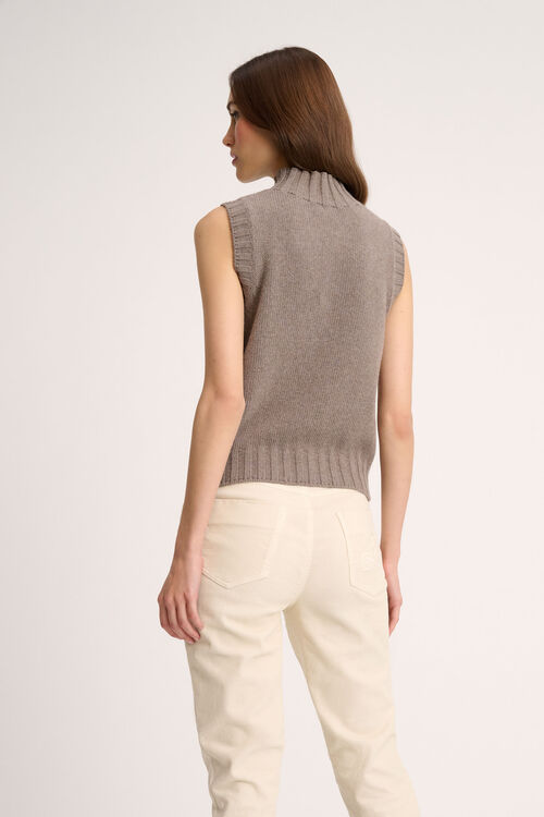 Luisa Spagnoli Chiusura - Gilet a collo alto Saldi Di Fabbrica