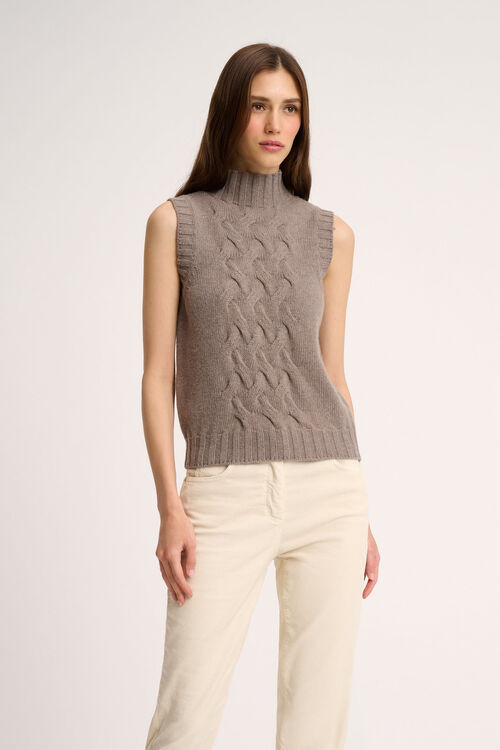 Luisa Spagnoli Chiusura - Gilet a collo alto Saldi Di Fabbrica