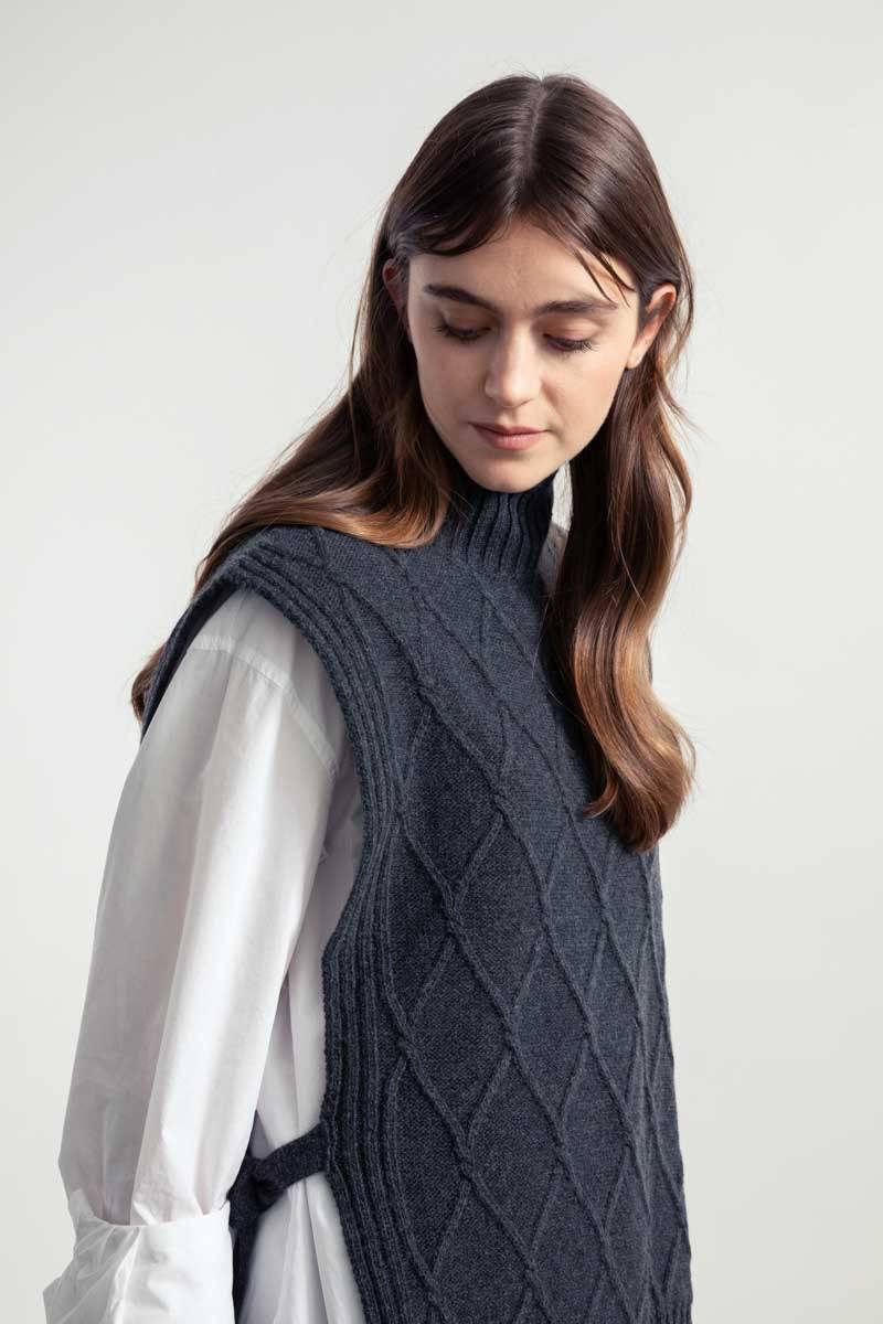 Rifò DELIA Gilet Collo Alto Lana Rigenerata Online