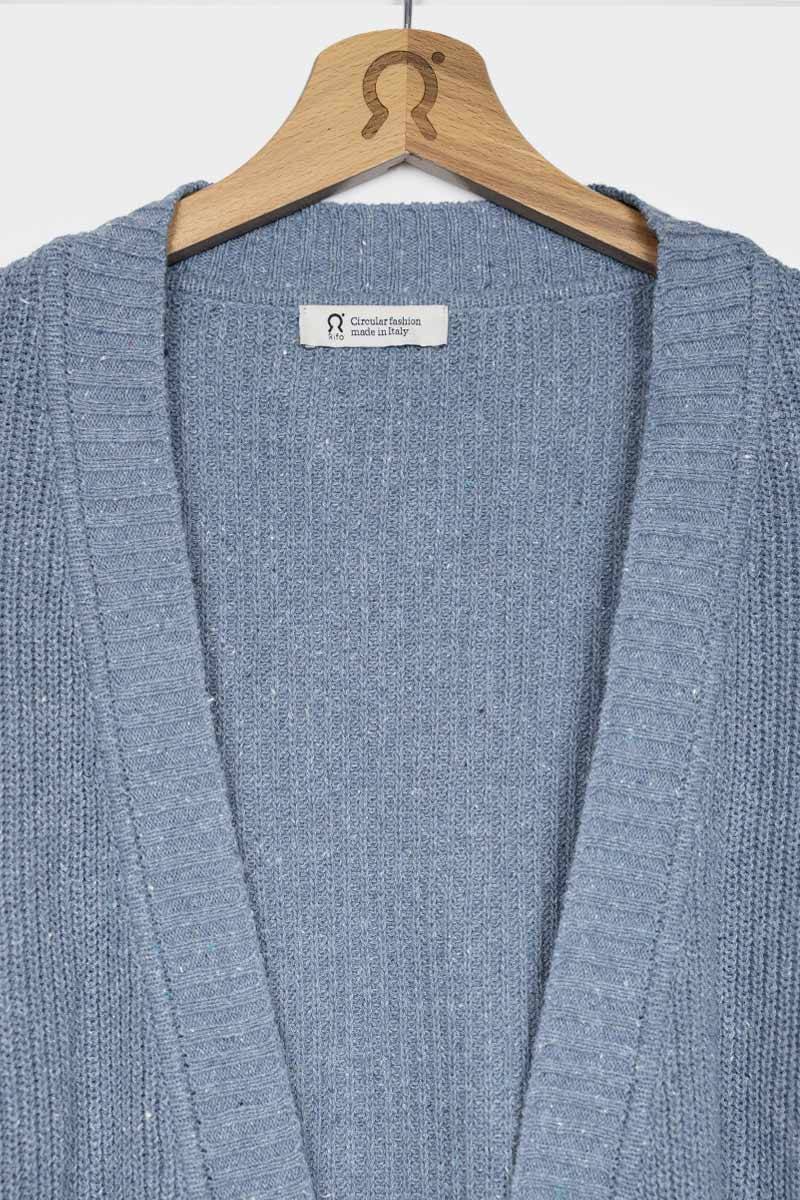 Rifò CARA Cardigan Donna Cotone Jeans Rigenerato Vendite Flash