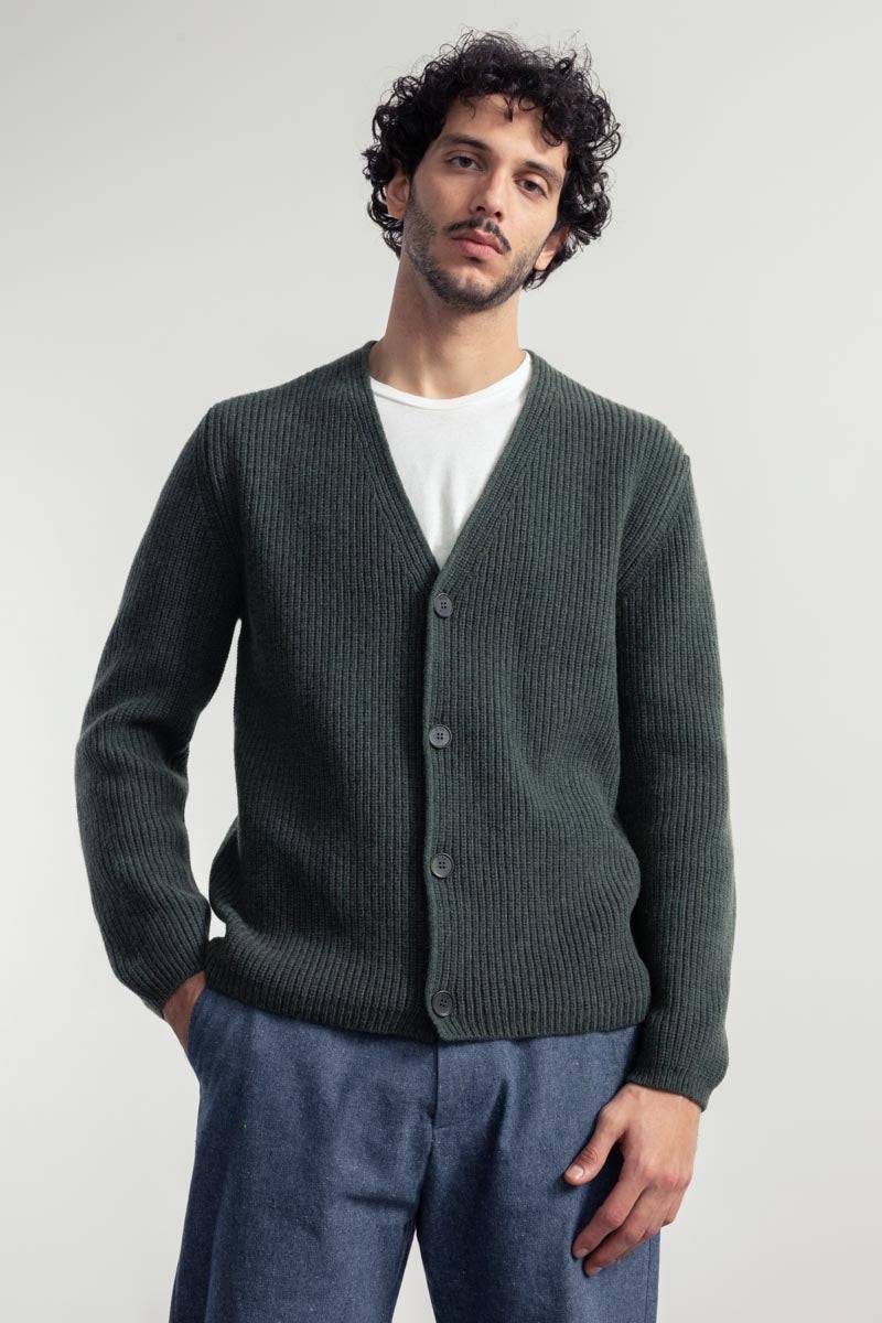 Rifò CLETO Cardigan Unisex Lana Rigenerata In Linea