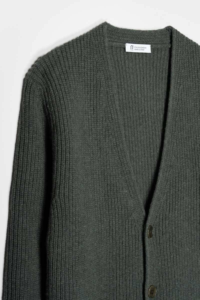 Rifò CLETO Cardigan Unisex Lana Rigenerata In Linea