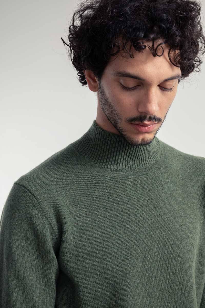 Rifò CLEMENTE Maglia Collo Alto Uomo Cashmere Rigenerato Nuovo