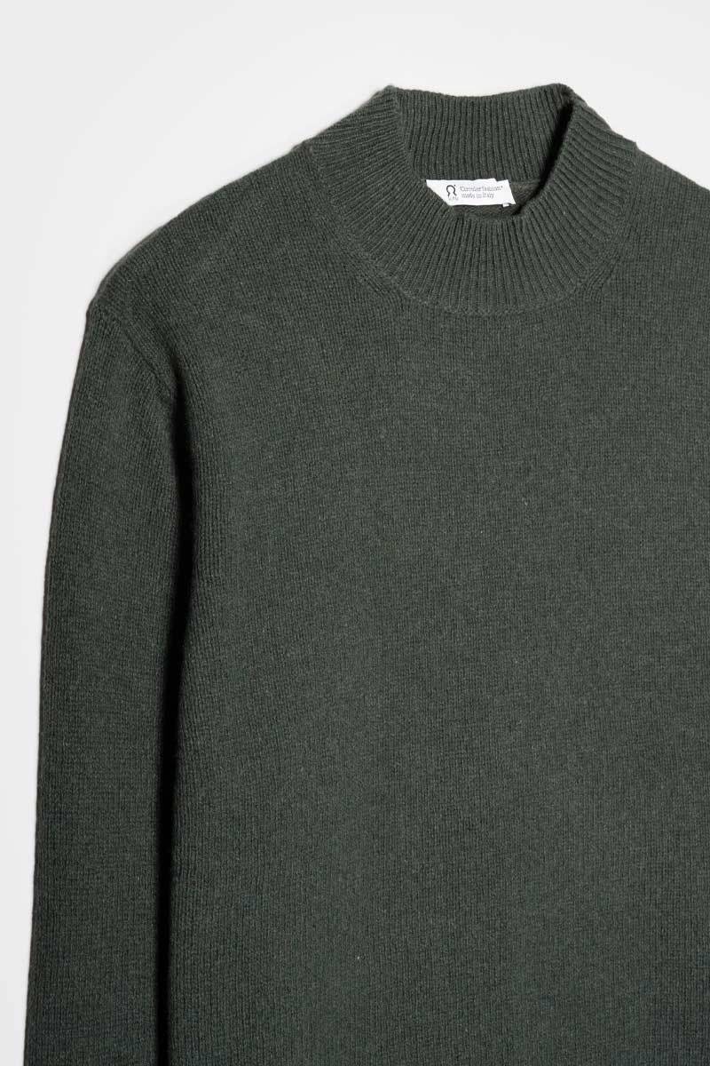Rifò CLEMENTE Maglia Collo Alto Uomo Cashmere Rigenerato Nuovo