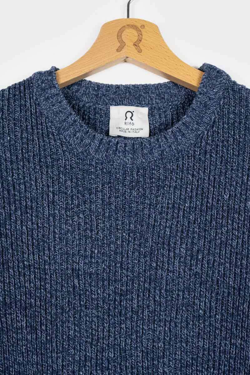 Rifò COSIMO Maglia Uomo Cotone Jeans Rigenerato Offerta