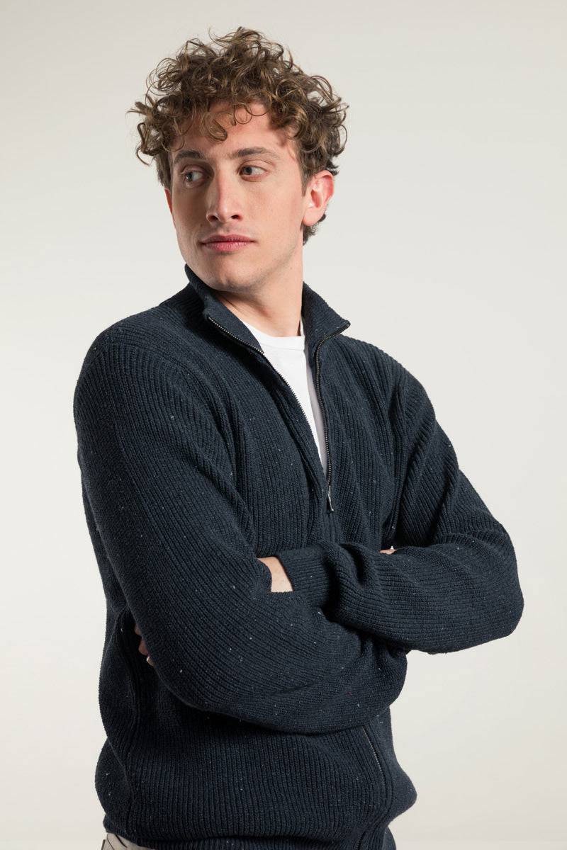 Rifò DUCCIO Cardigan Uomo Cotone Jeans Rigenerato Economico