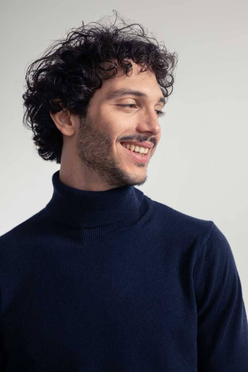 Rifò ALBERTO Maglia Collo Alto Uomo Cashmere Rigenerato Saldi