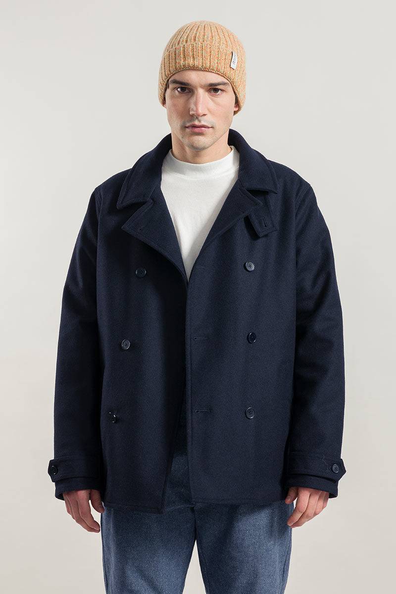 Rifò ACHAB Giacca Peacoat Uomo Lana Rigenerata Vendite Flash