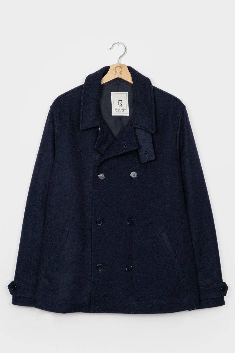 Rifò ACHAB Giacca Peacoat Uomo Lana Rigenerata Vendite Flash
