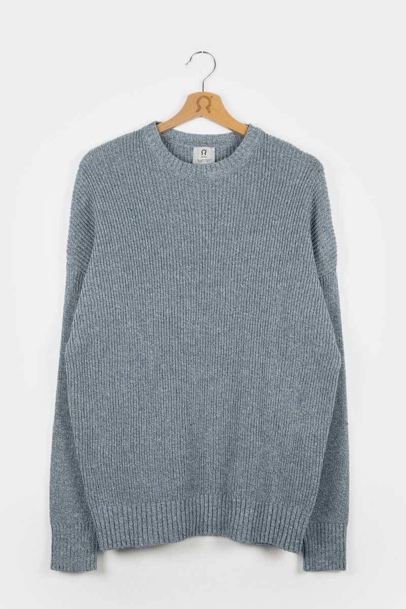 Rifò COSIMO Maglia Uomo Cotone Jeans Rigenerato Affare Del Giorno