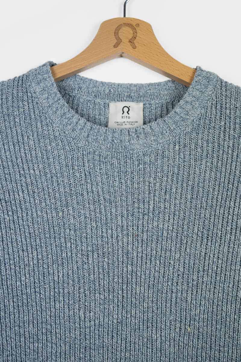 Rifò COSIMO Maglia Uomo Cotone Jeans Rigenerato Affare Del Giorno