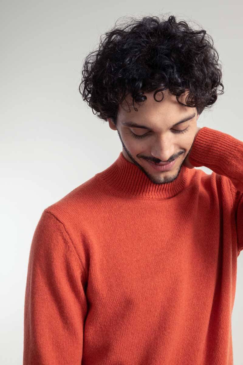 Rifò CLEMENTE Maglia Collo Alto Uomo Cashmere Rigenerato Hotsell