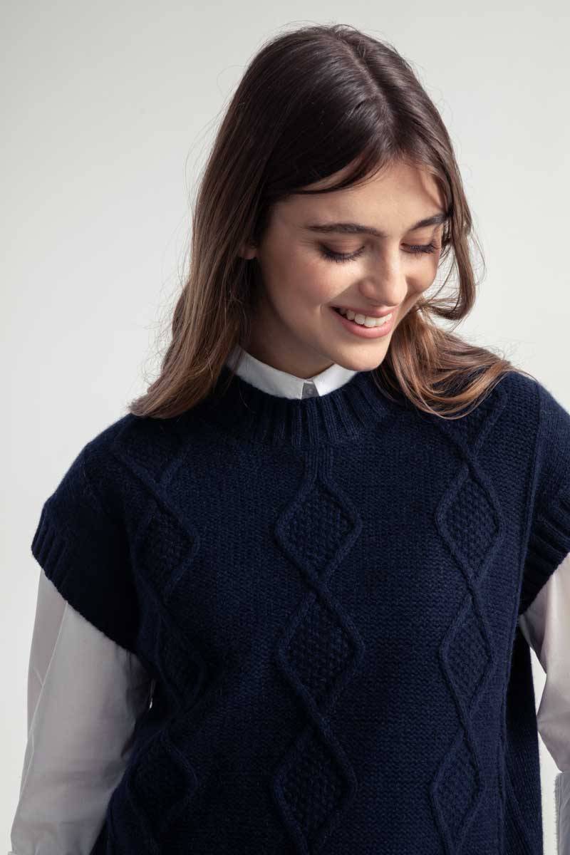 Rifò NORMA Gilet Donna Lana Rigenerata Sottocosto