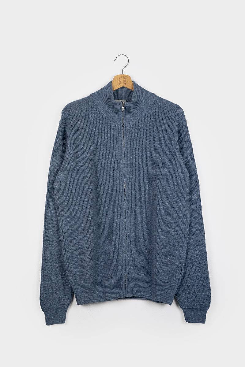 Rifò DUCCIO Cardigan Uomo Cotone Jeans Rigenerato Vendite Flash
