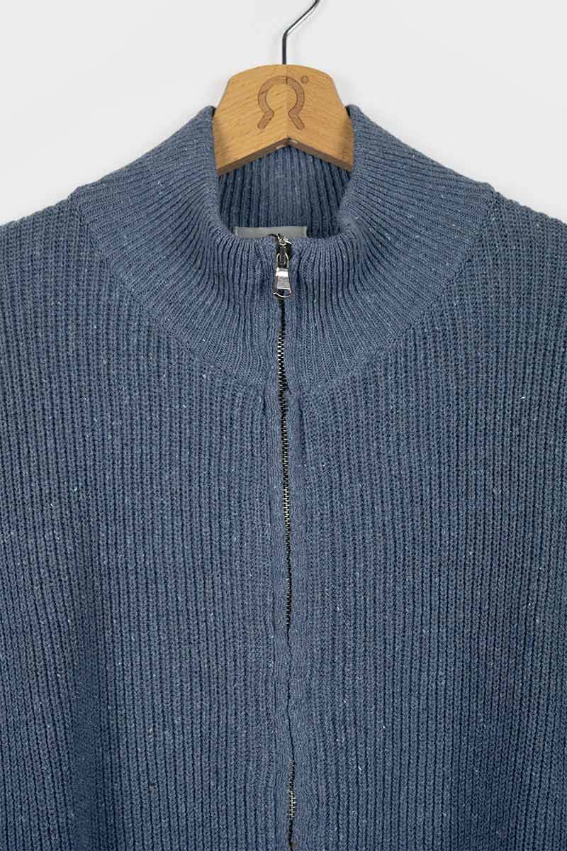 Rifò DUCCIO Cardigan Uomo Cotone Jeans Rigenerato Vendite Flash