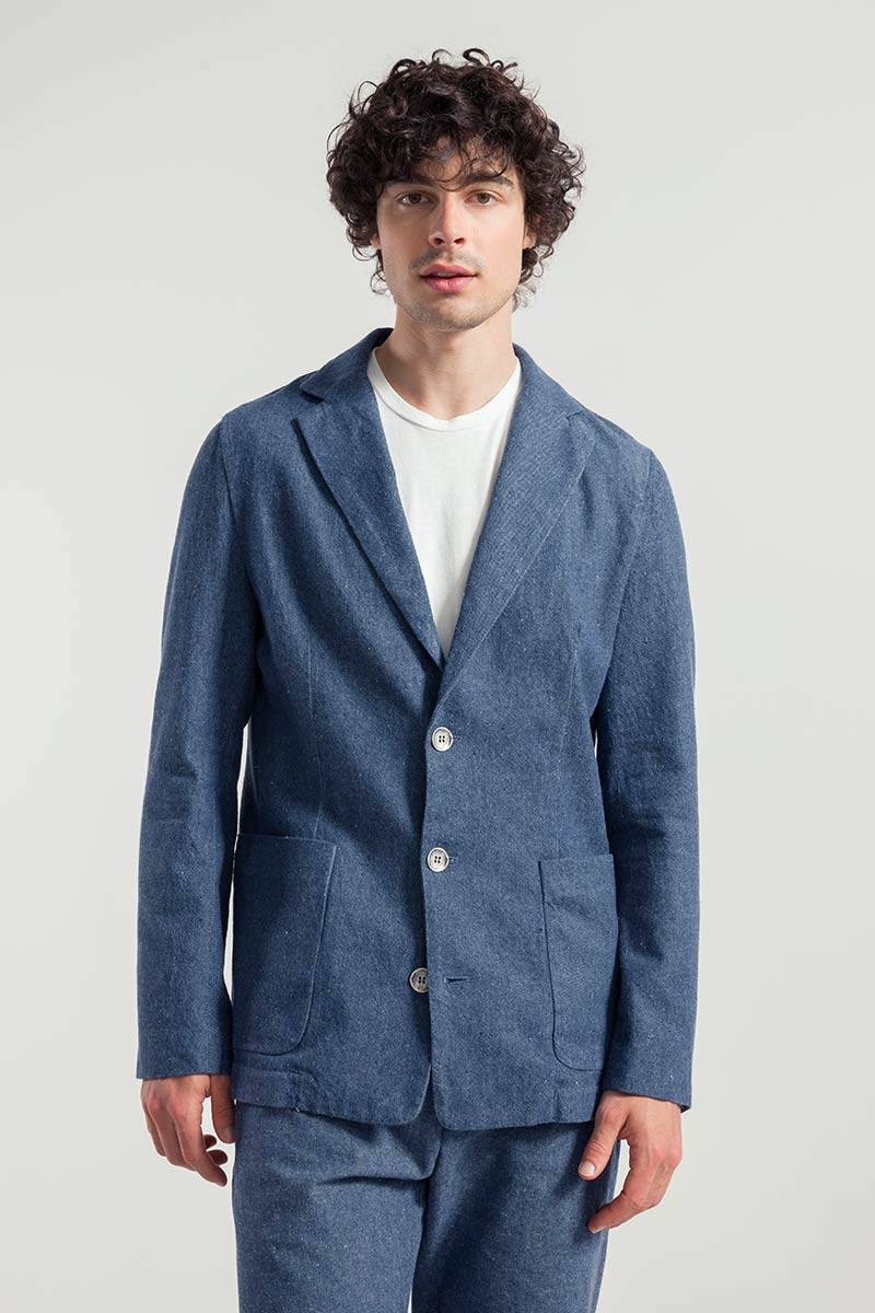 Rifò CURZIO Blazer Uomo Jeans Rigenerato Italy