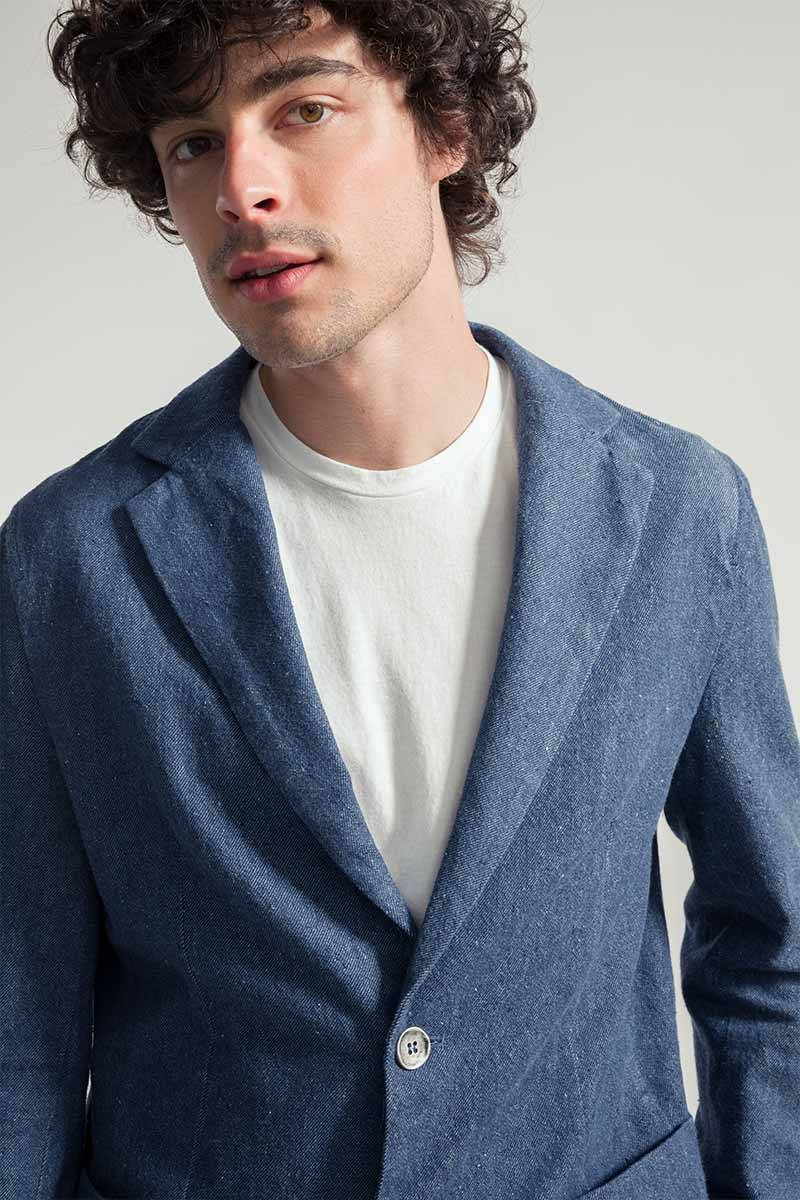 Rifò CURZIO Blazer Uomo Jeans Rigenerato Italy