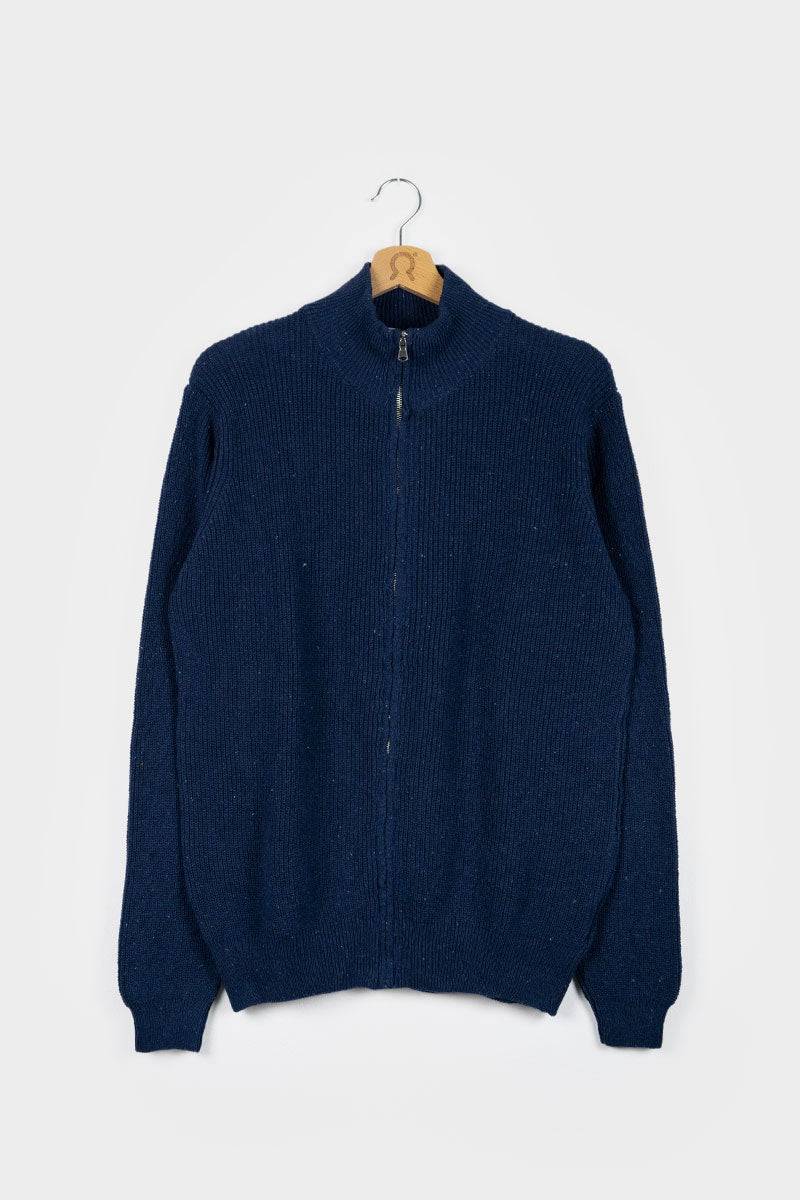 Rifò DUCCIO Cardigan Uomo Cotone Jeans Rigenerato Italia