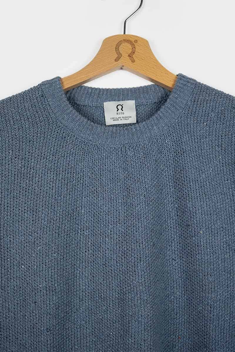 Rifò GINO Maglia Uomo Cotone Jeans rigenerato In Linea