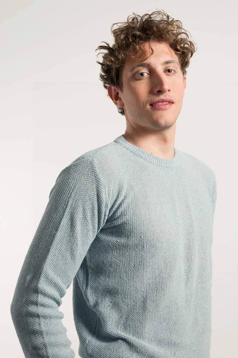 Rifò GINO Maglia Uomo Cotone Jeans rigenerato Sostegno trimestrale