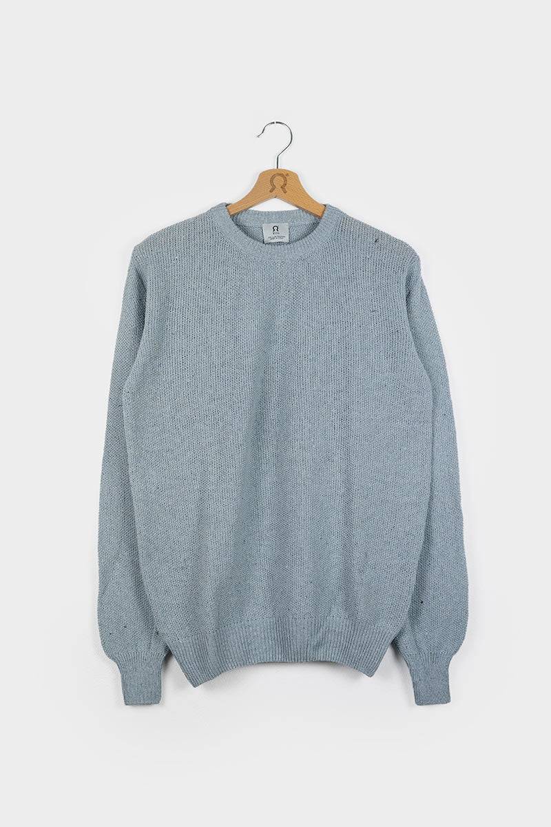 Rifò GINO Maglia Uomo Cotone Jeans rigenerato Sostegno trimestrale