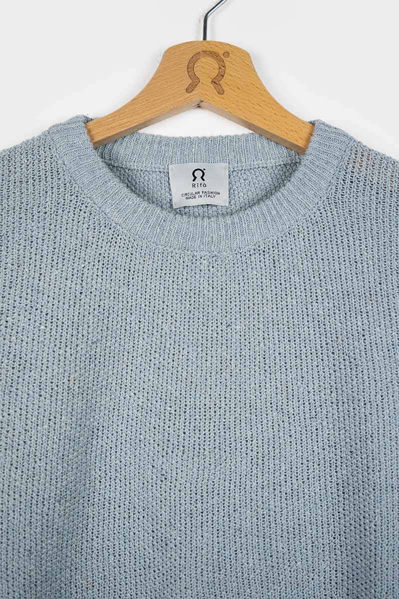 Rifò GINO Maglia Uomo Cotone Jeans rigenerato Sostegno trimestrale