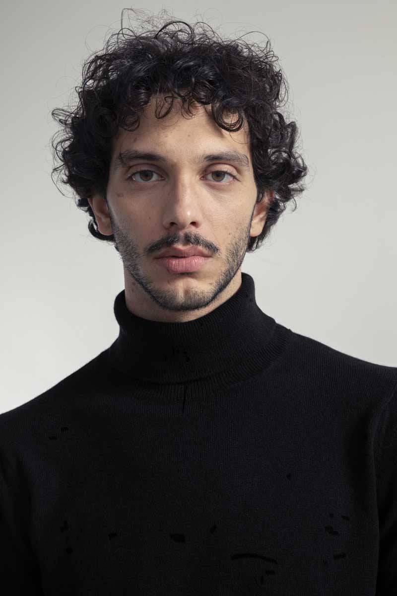 Rifò ALBERTO Maglia Collo Alto Uomo Cashmere Rigenerato Acquista Ora