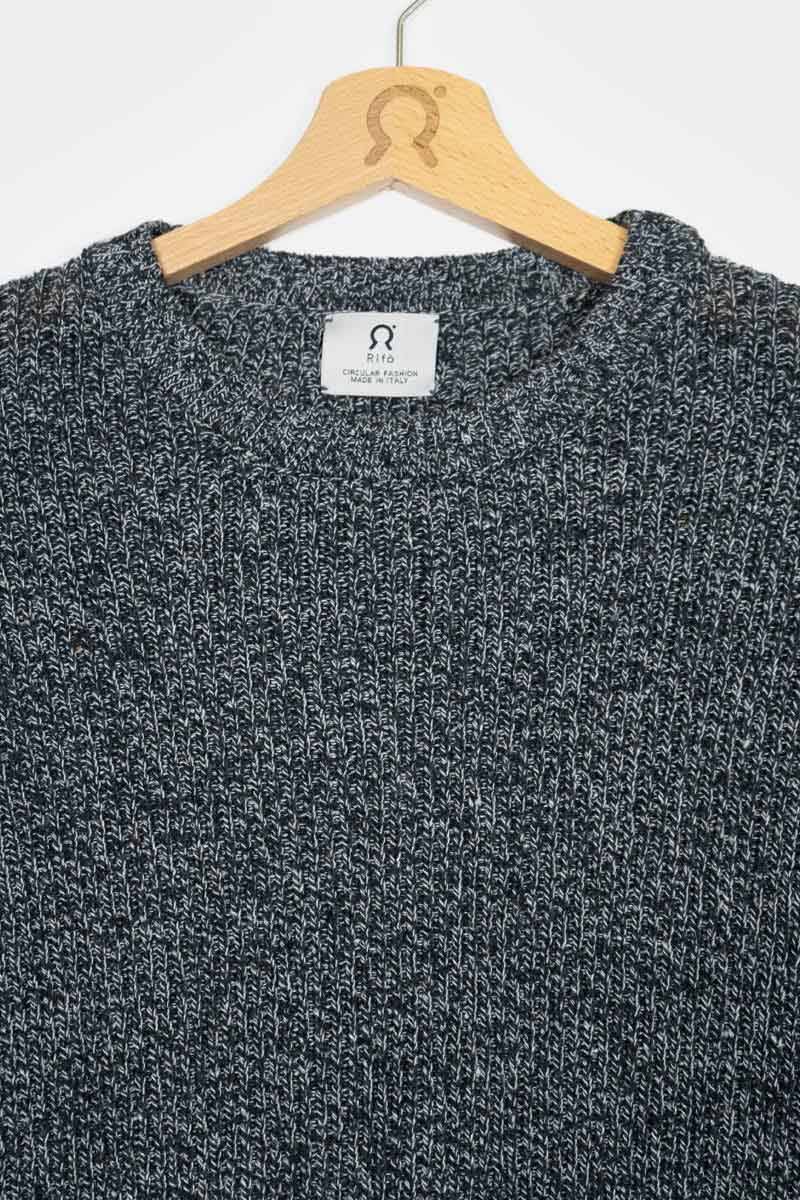 Rifò COSIMO Maglia Uomo Cotone Jeans Rigenerato Promozione Limitata